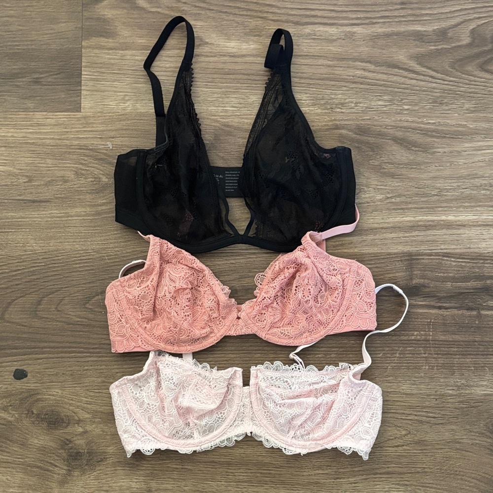 Soma Lacy Bra Bundle! Black, Rose, Baby Pink